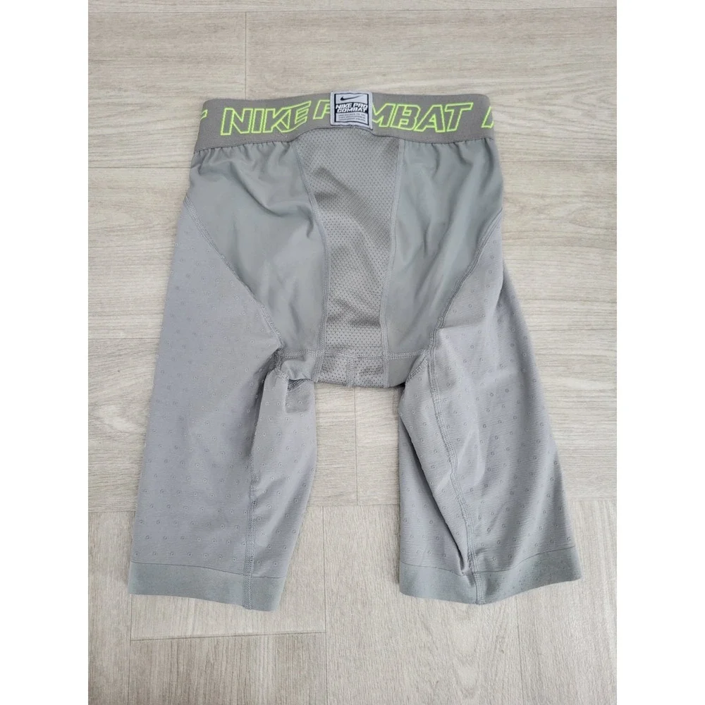 Nike Pro Combat Dri-FIT Compression Set Crew Neck L Shorts M‎ Gray Neon Green